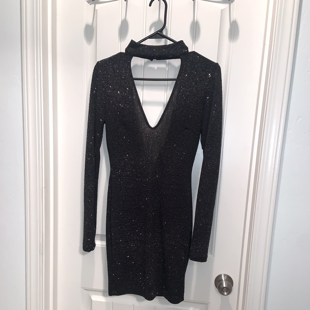 Windsor bodycon sparkle dress with cowl back, size S